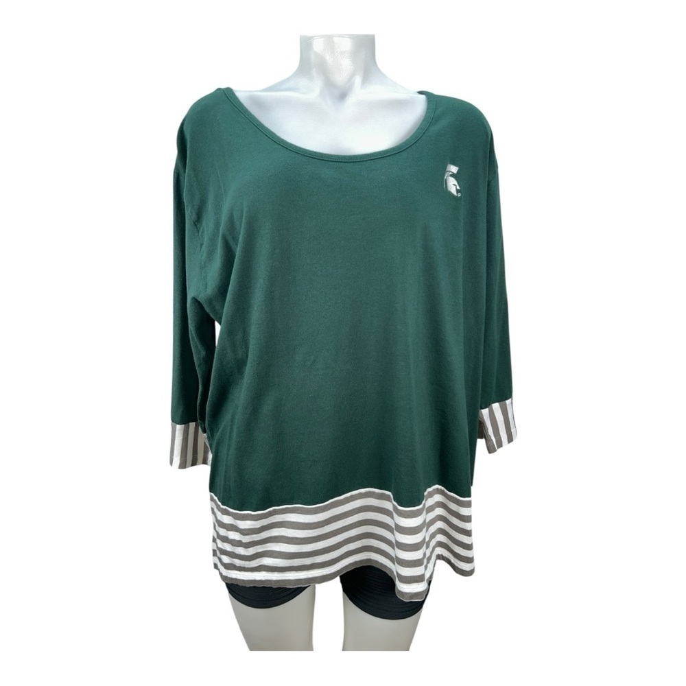 UG Apparel Michigan State University Green White  Women’s top long sleeve 2X